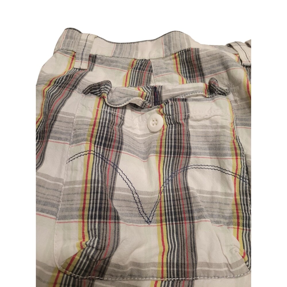 SilverTab Shorts Mens 42 Cotton‎ Plaid White Navy Yellow Red Casual Lightweight